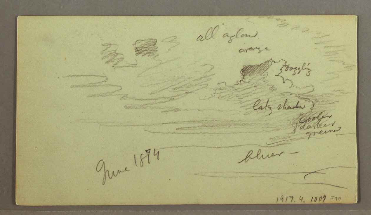 Rysunek, Rzeka przez góry, prawdopodobnie 1874 r. autorstwa Frederic Edwin Church
