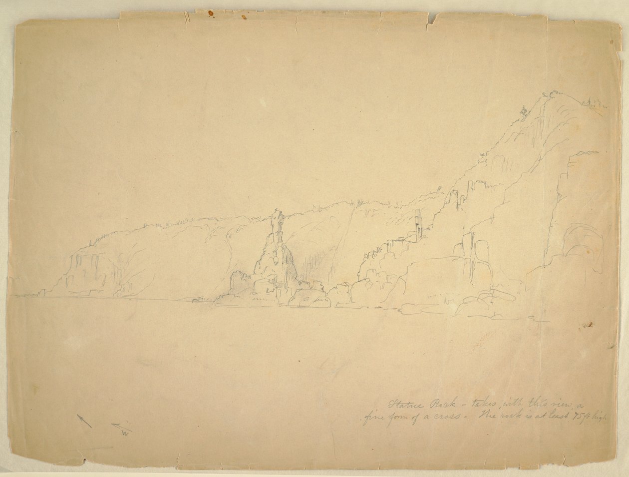 Rysunek "Statua Rock", wrzesień 1851 r. autorstwa Frederic Edwin Church