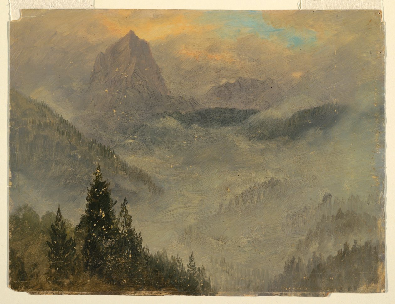 Rysunek, Hochkalter, niedaleko Berchtesgaden, 1868 r. autorstwa Frederic Edwin Church