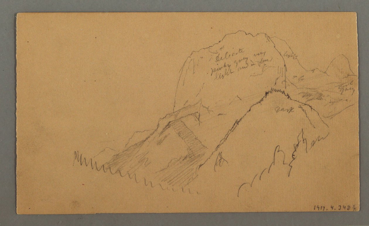 Rysunek, zalesione szczyty, 27 lipca 1868 r. autorstwa Frederic Edwin Church