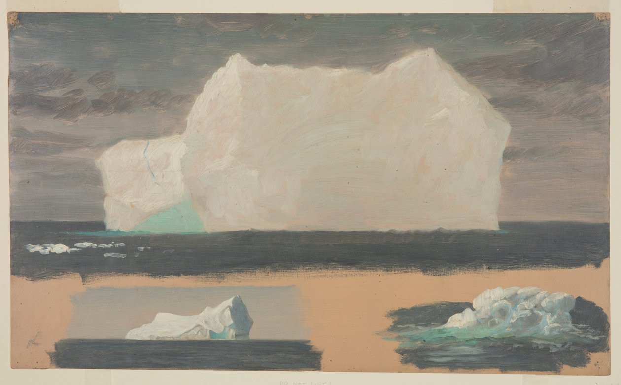 Pływające góry lodowe w pobliżu Twillingate, Nowa Fundlandia autorstwa Frederic Edwin Church