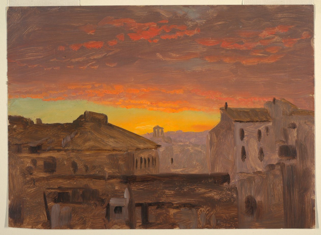 Rzym, dachy o zachodzie słońca? autorstwa Frederic Edwin Church