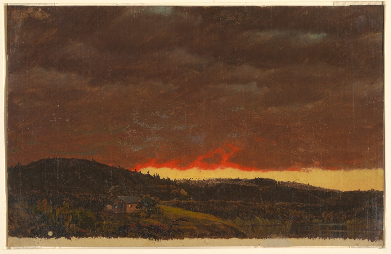 Zachód słońca, dolina rzeki Hudson autorstwa Frederic Edwin Church