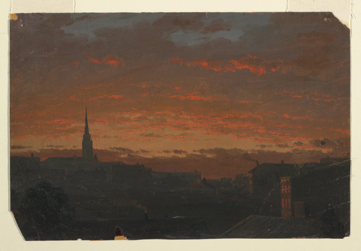 Zachód słońca w Hudson, Nowy Jork autorstwa Frederic Edwin Church