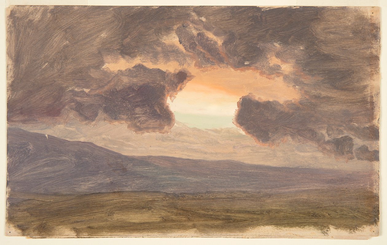 Zachód słońca nad nagimi wzgórzami autorstwa Frederic Edwin Church