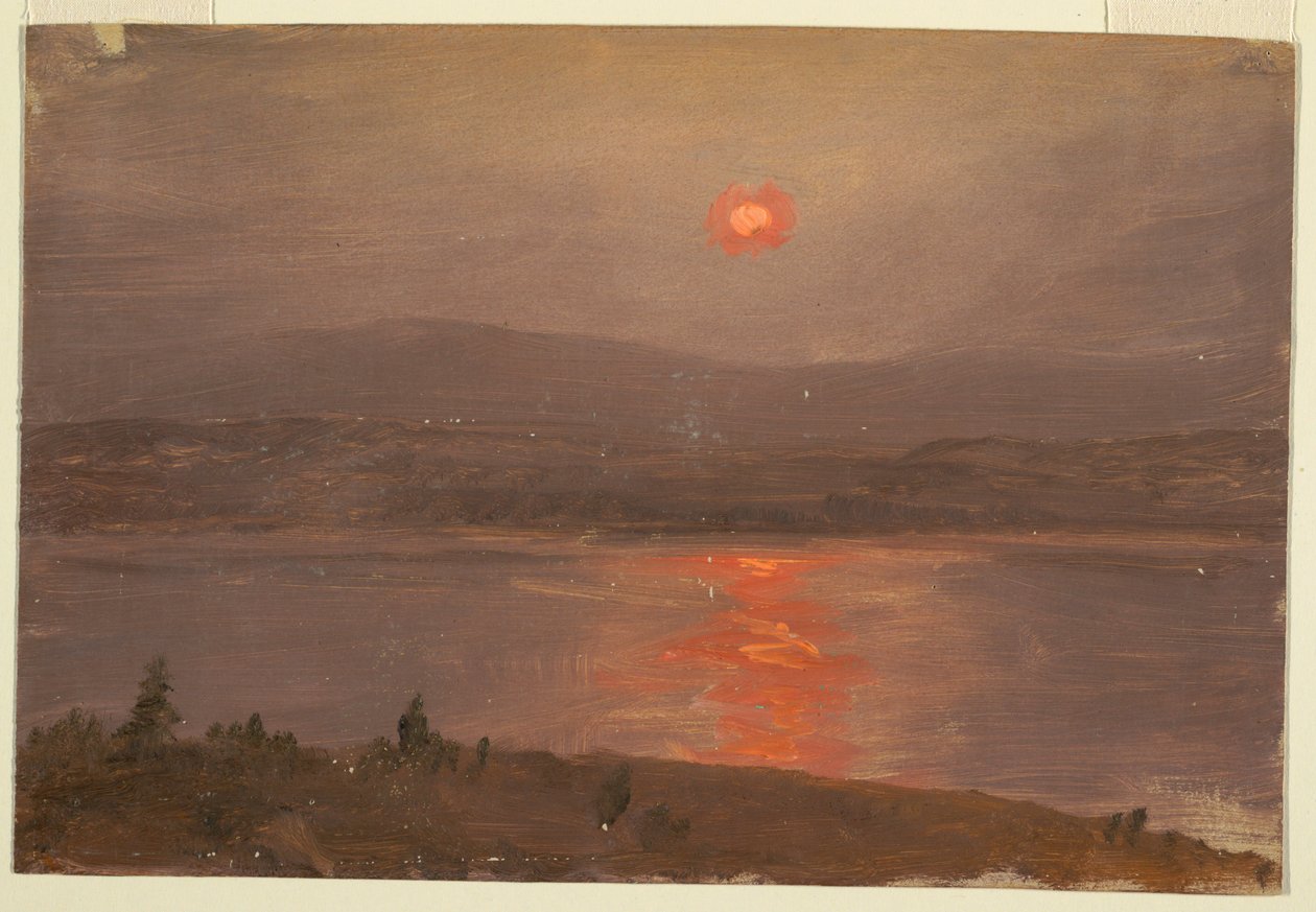 Widok na rzekę Hudson o zachodzie słońca autorstwa Frederic Edwin Church