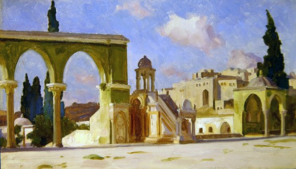 El Haram, Jerozolima (olej na panelu) autorstwa Frederic Leighton