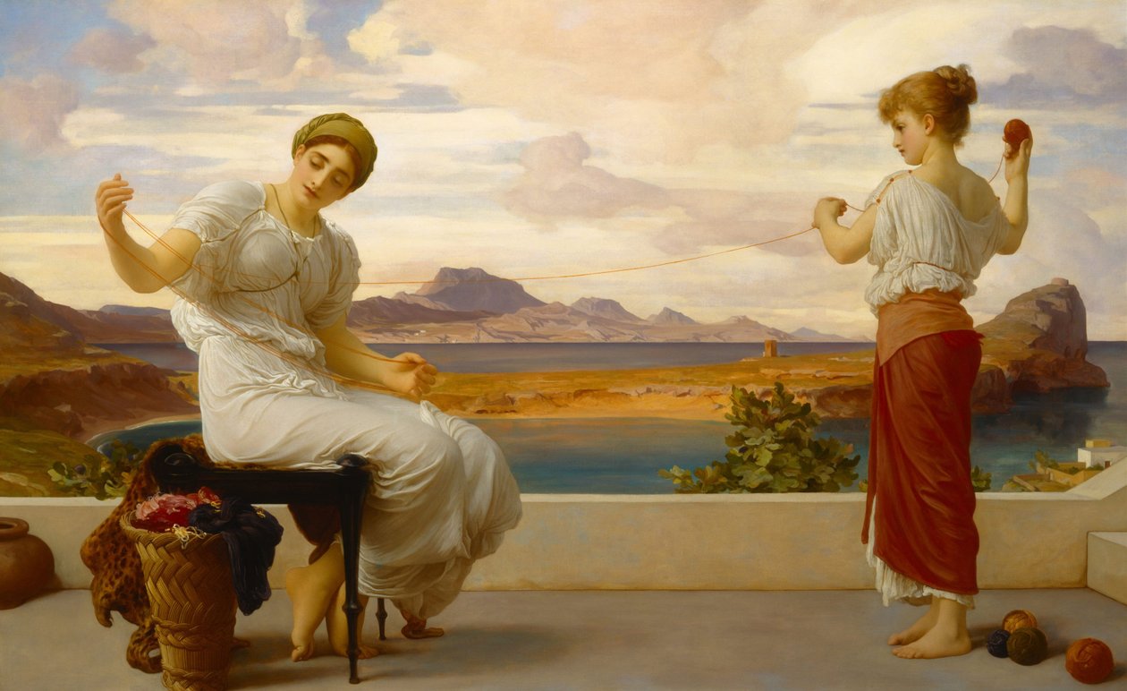 Nawijanie motka, ok. 1878 autorstwa Frederic Leighton