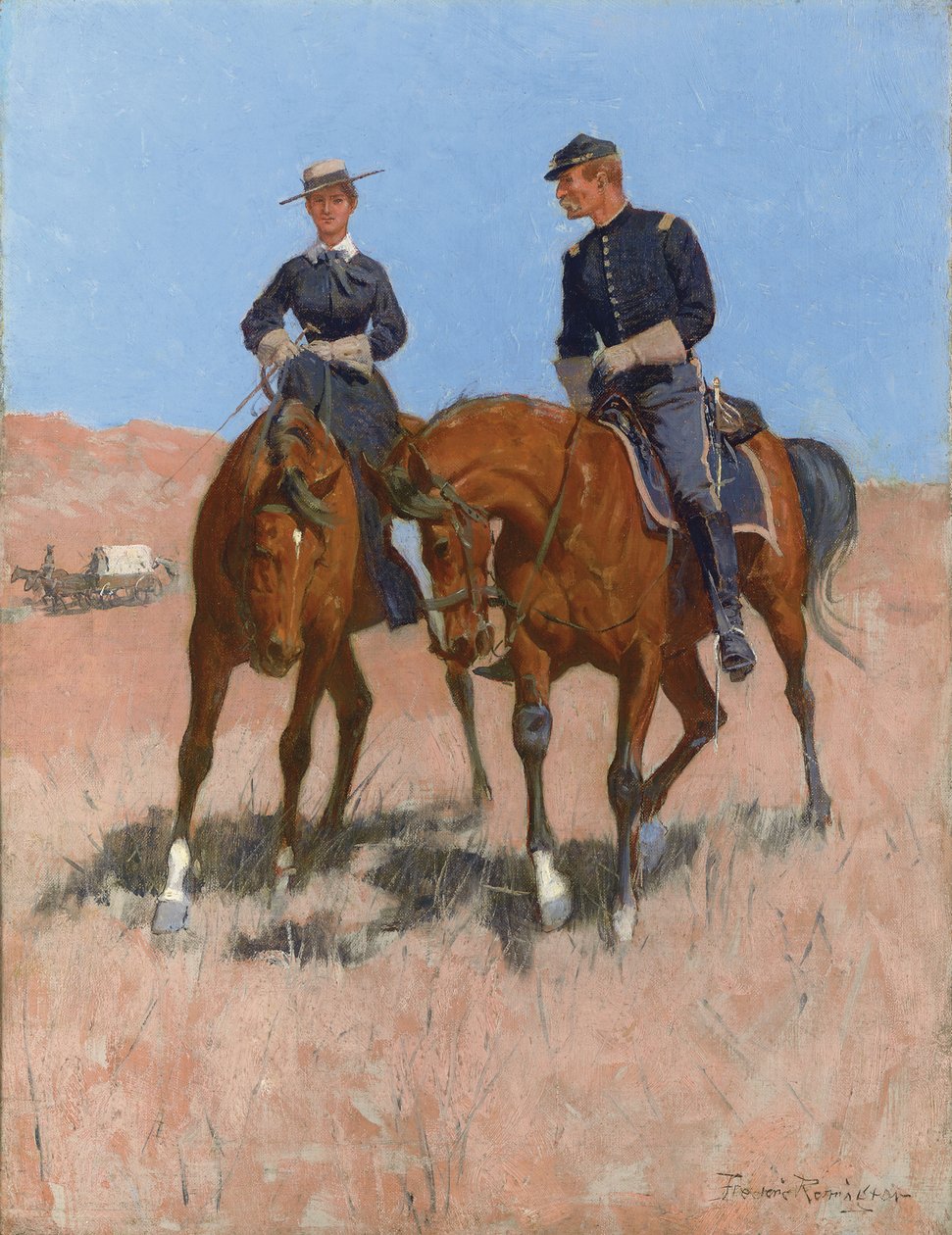 Belle McKeever i porucznik Edgar Wheelock, ok. 1899 r. autorstwa Frederic Remington