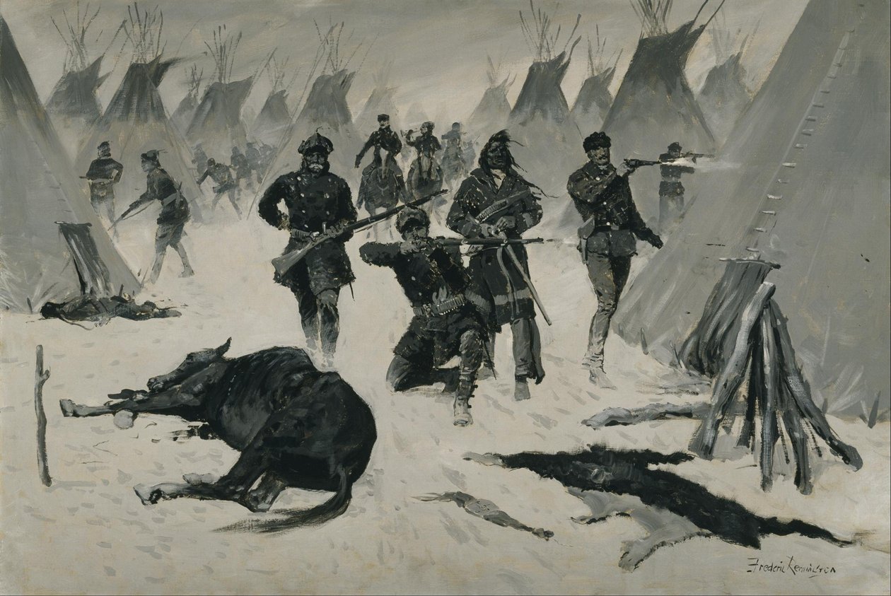 Pokonanie Szalonego Konia autorstwa Frederic Remington