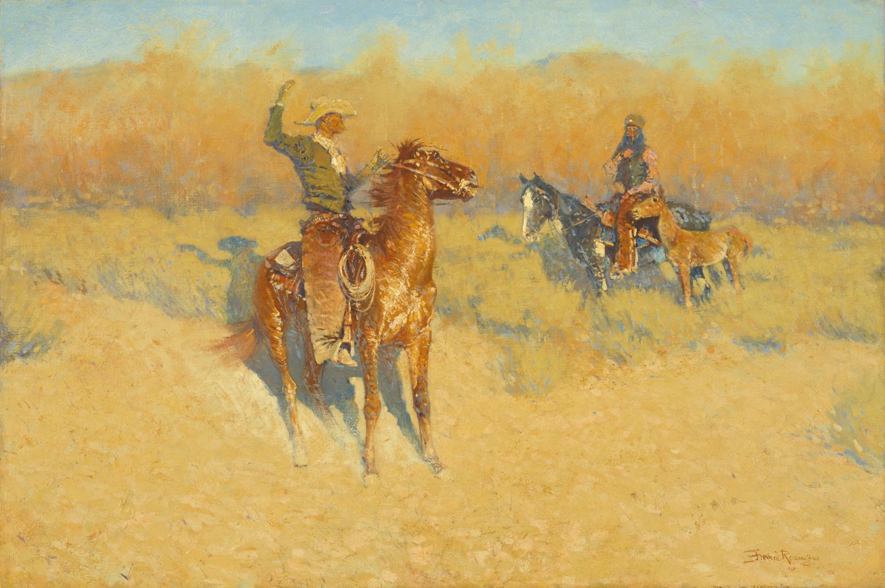 Znak bydła z długim rogiem autorstwa Frederic S. Remington
