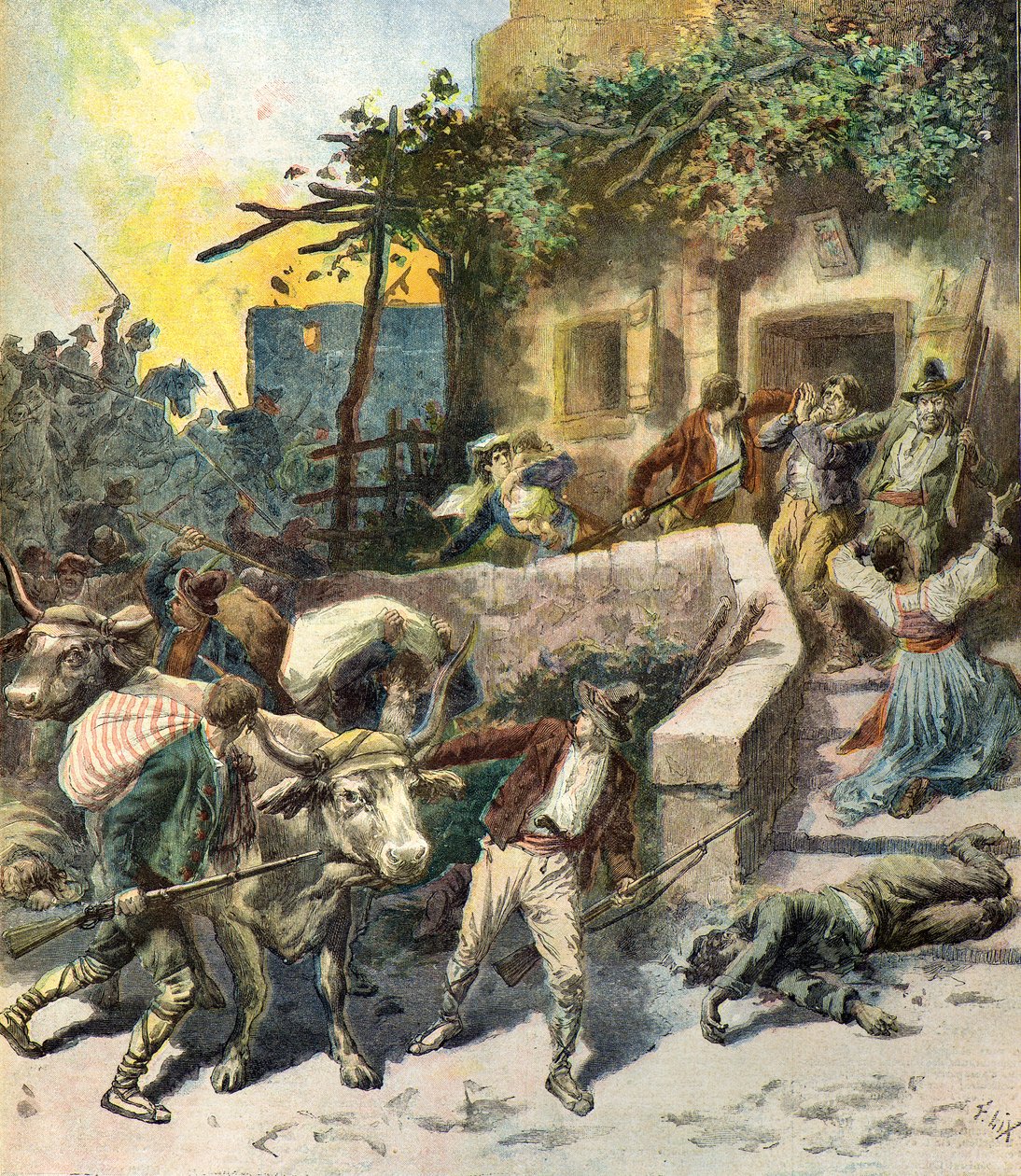 Plądrowanie domu na Sycylii autorstwa Frederic Theodore Lix
