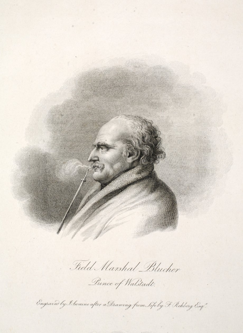 Feldmarszałek Blucher, książę Walstadt, inż. J. Swaine, wyd. J. Farrer, 1815 autorstwa Frederich Rehberg