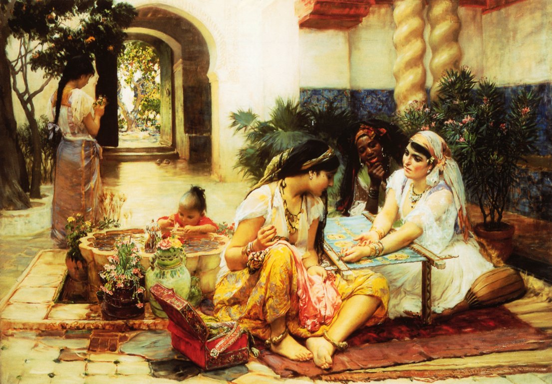 W wiosce El Biar Algierii autorstwa Frederick Arthur Bridgman