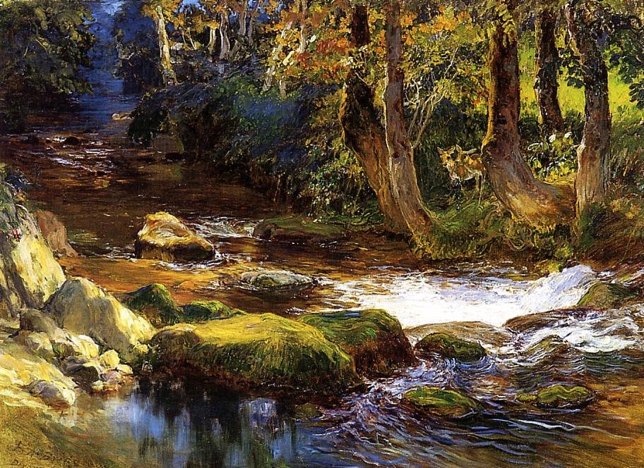 Krajobraz rzeki z Deern autorstwa Frederick Arthur Bridgman
