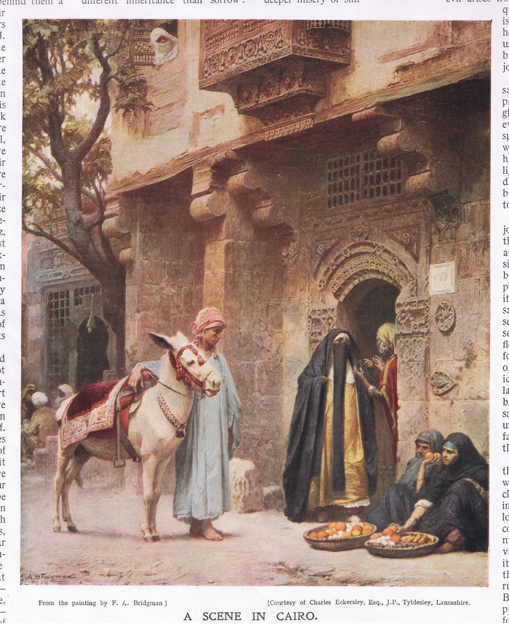 Scena w Kairze z „Bibby Annual” opublikowanego w 1917 r. autorstwa Frederick Arthur Bridgman
