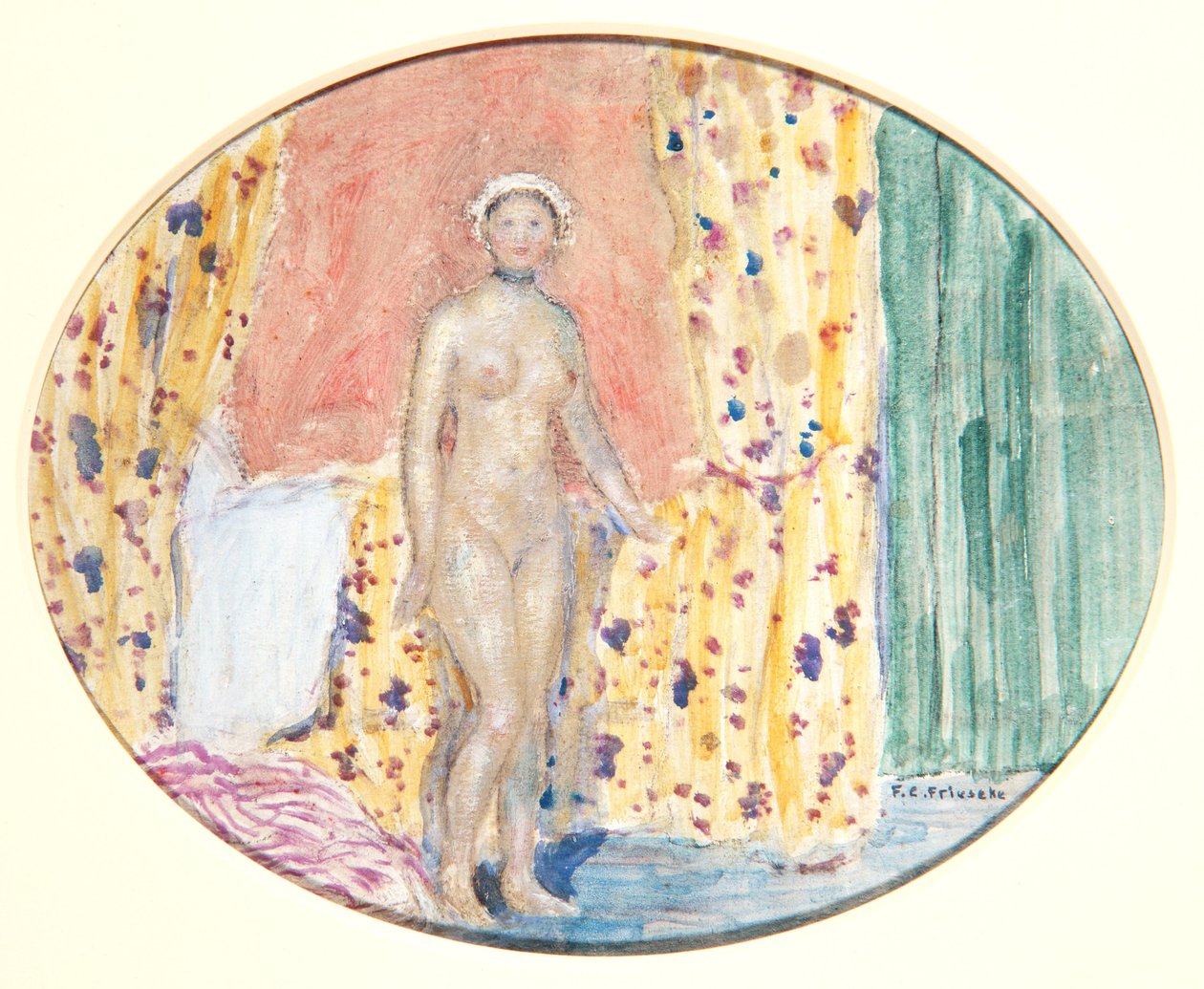 Akt, ok. 1915 (olej na tekturze) autorstwa Frederick Carl Frieseke