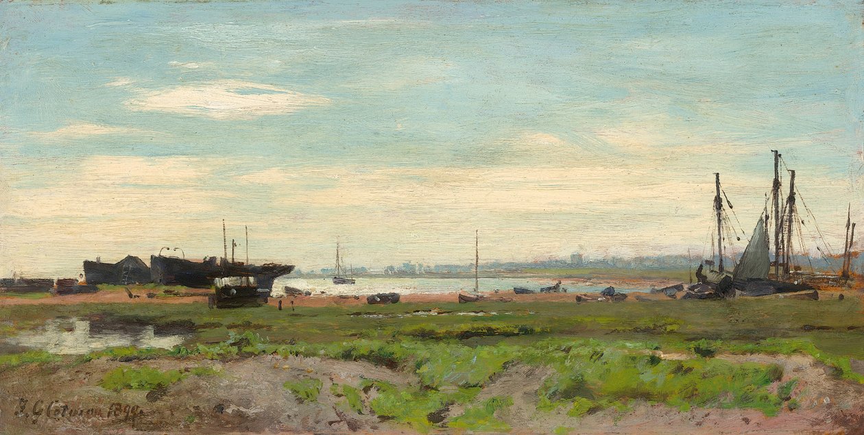 Slaughden, nad rzeką Alde, 1899 autorstwa Frederick George Cotman