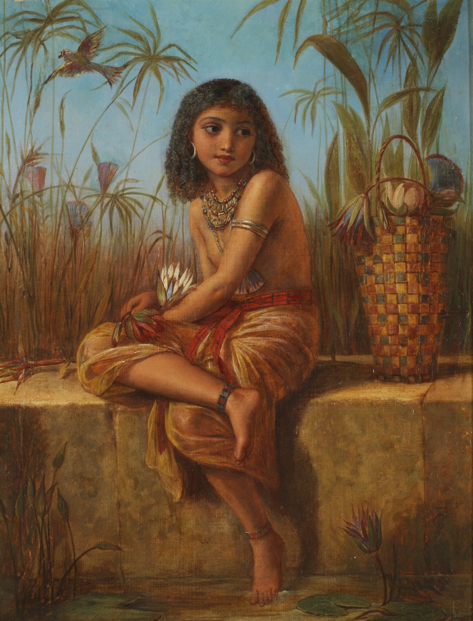 Egipska dziewczyna z kwiatami autorstwa Frederick Goodall