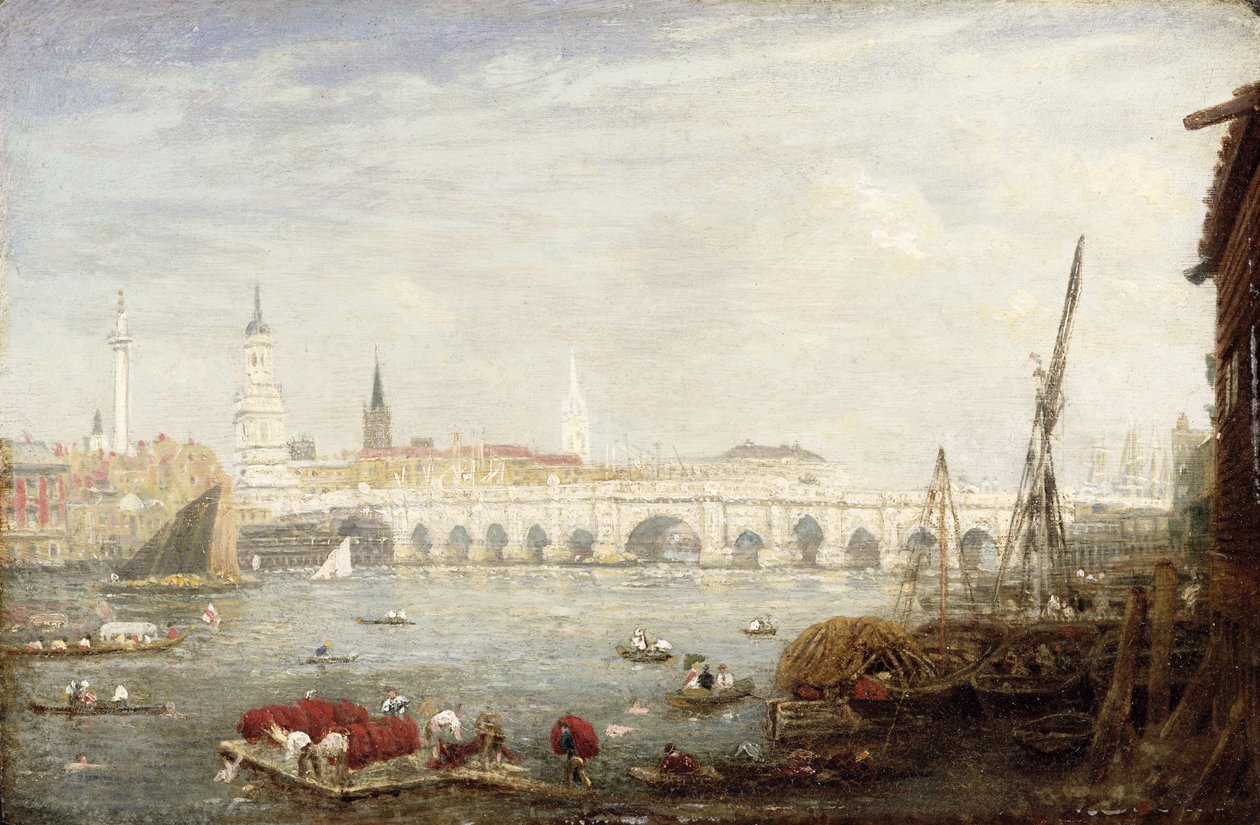 Pomnik i Most Londyński, ok. 1820-80 autorstwa Frederick Nash