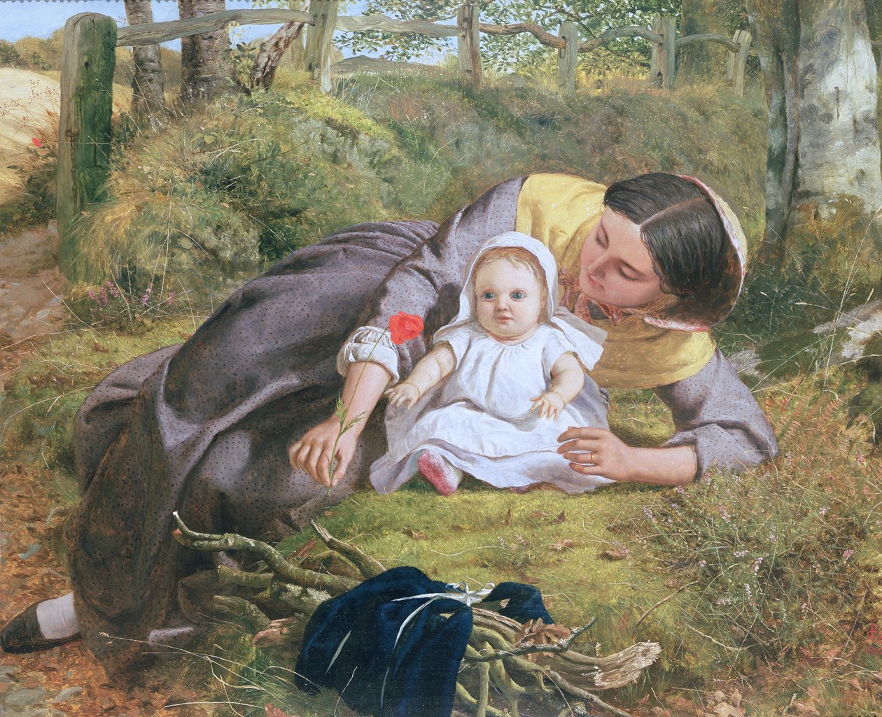 Matka i dziecko z makiem autorstwa Frederick Richard Pickersgill