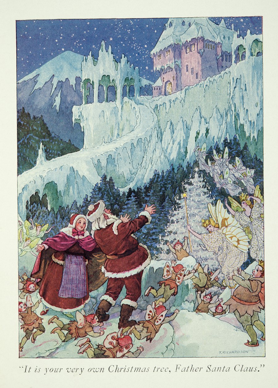Ilustracja z Wizyty w Krainie Świętego Mikołaja autorstwa Frederick Richardson
