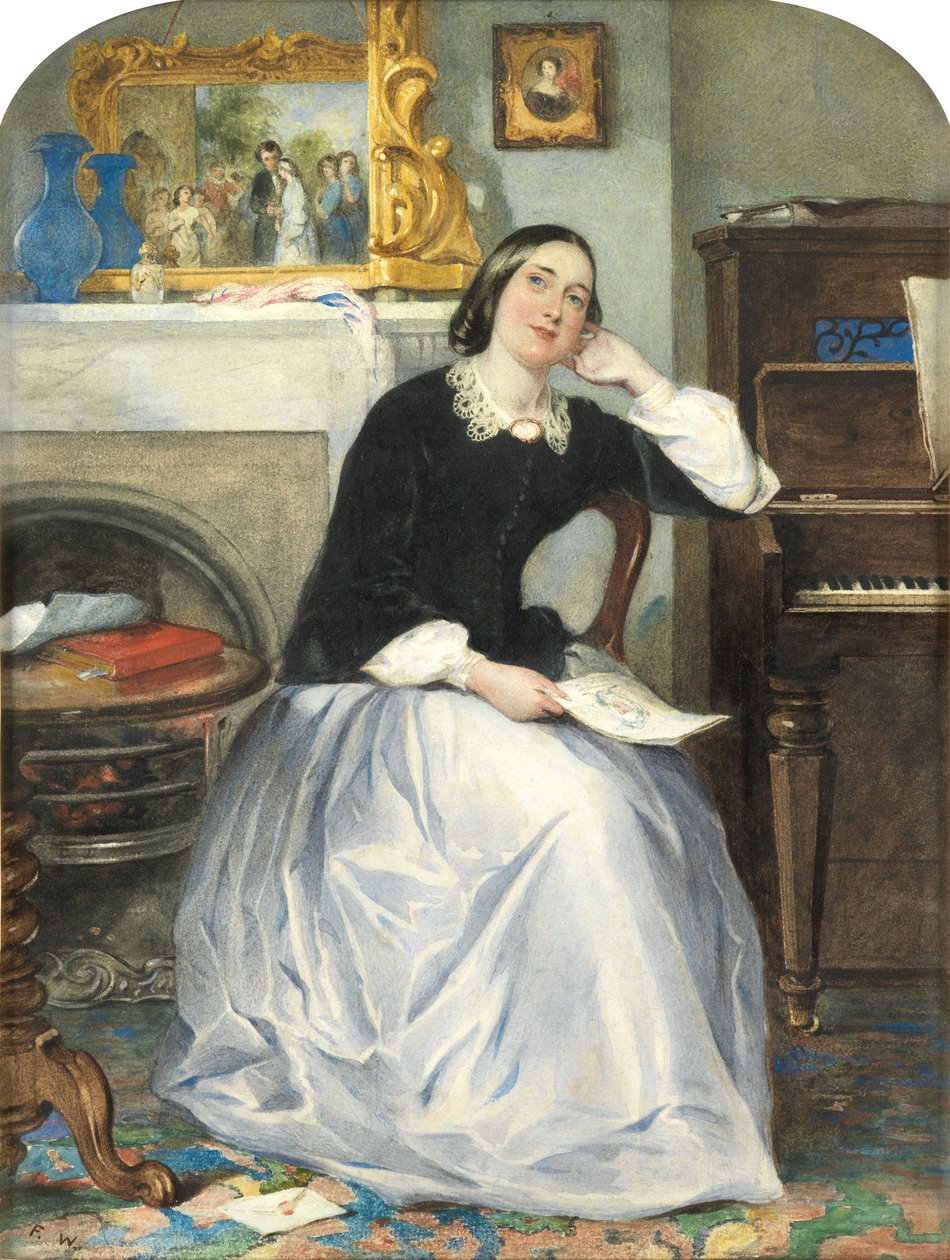 Żeton miłości (wc i bodykolor na papierze) autorstwa Frederick Walker
