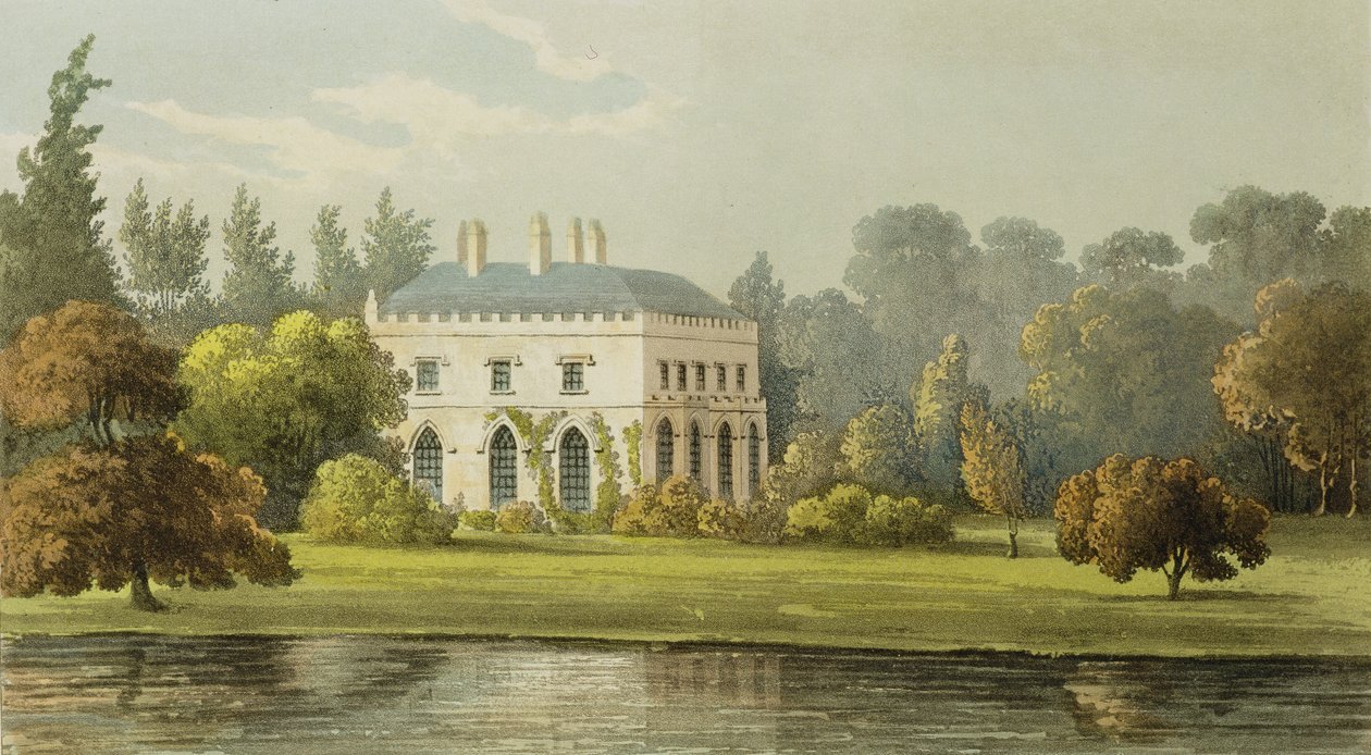 Elvills, Englefield Green, z „Repozytorium Sztuki” Ackermanna, 1827 autorstwa Frederick Wilton Litchfield Stockdale