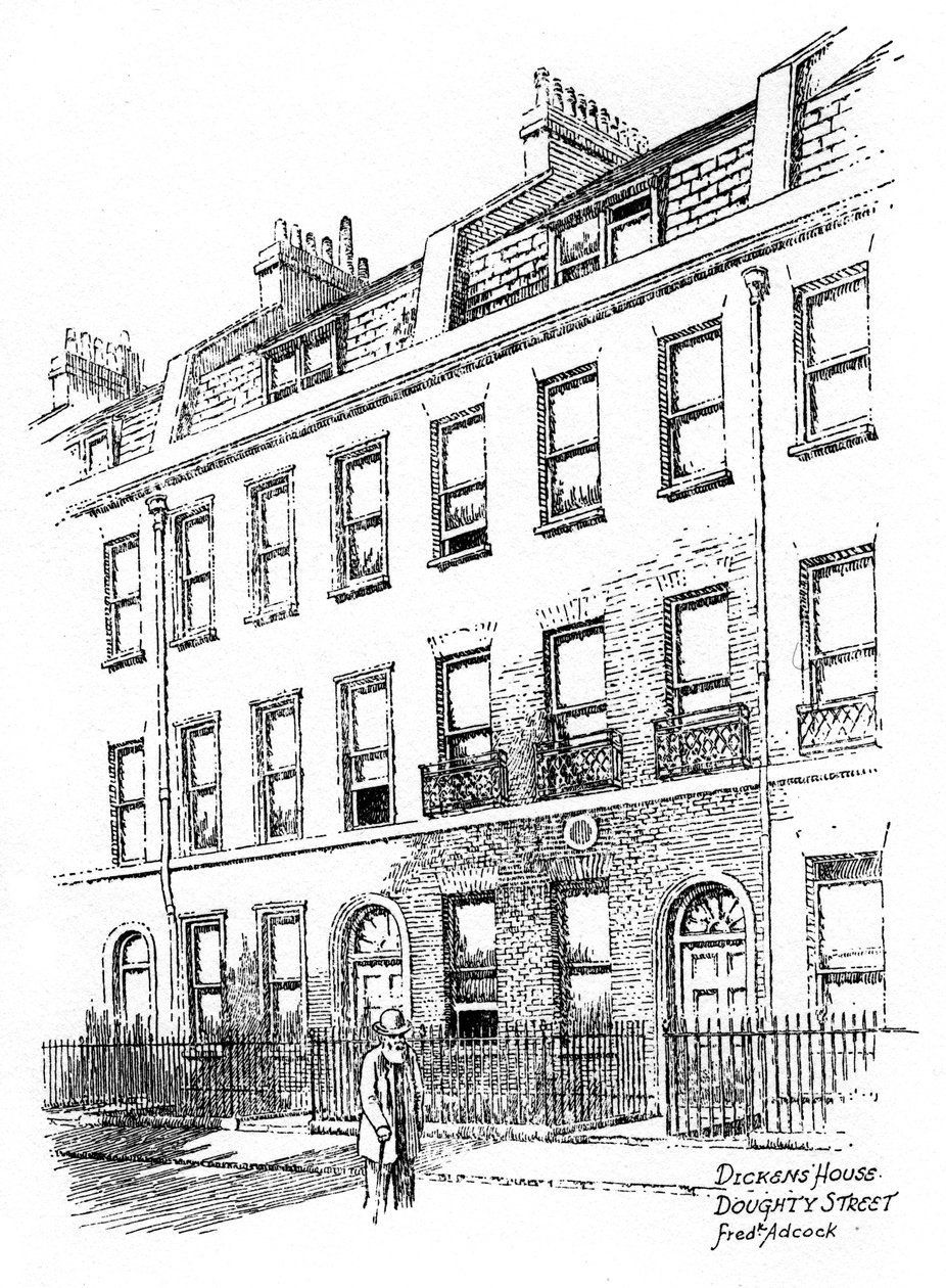 Dom Dickensa, 48 Doughty Street, Londyn, 1912. autorstwa Frederick Adcock