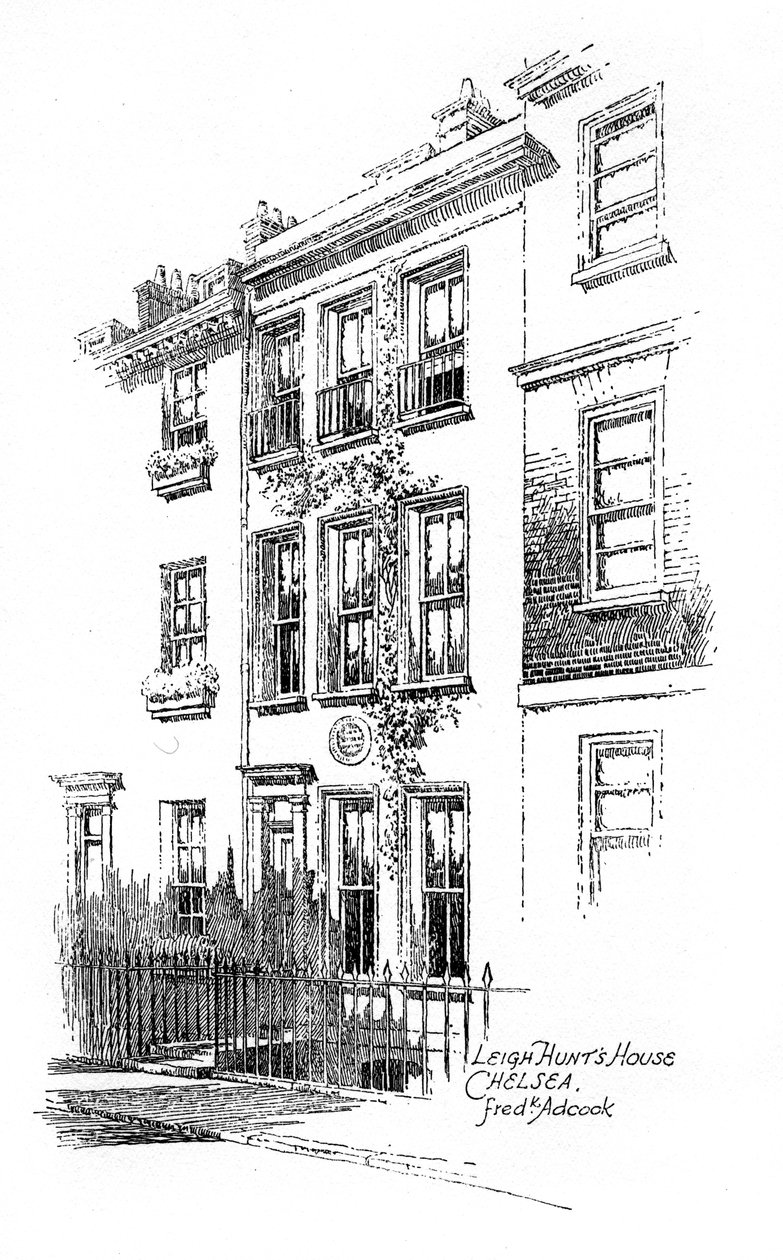 Dom Leigh Hunts, Chelsea, Londyn, 1912 autorstwa Frederick Adcock