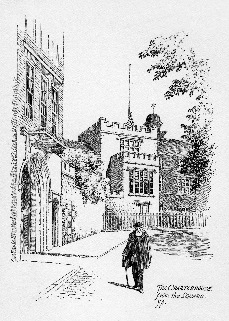 Charterhouse od strony placu, Londyn, 1912. autorstwa Frederick Adcock