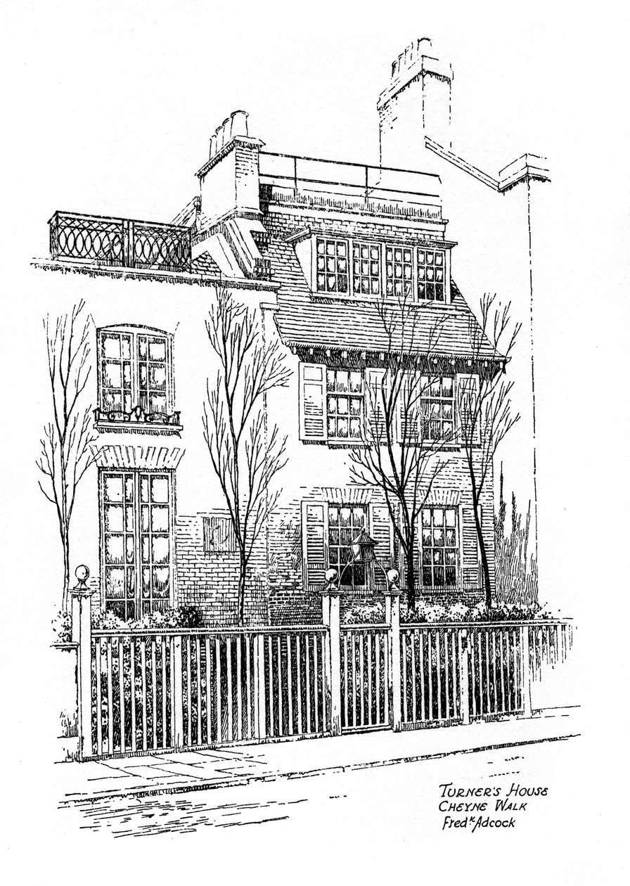 Dom Turnersów, Cheyne Walk, Chelsea, Londyn, 1912 autorstwa Frederick Adcock
