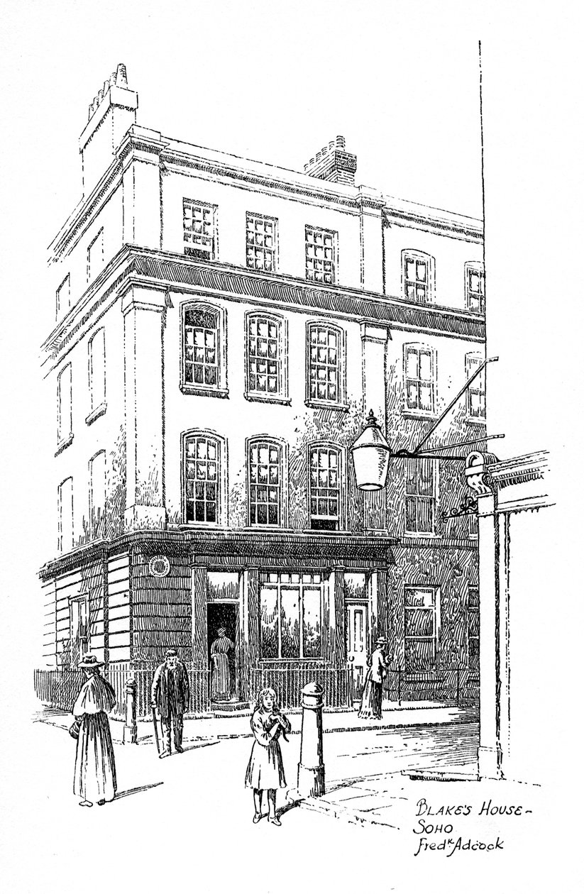 Dom Williama Blakesa, Soho, Londyn, 1912 autorstwa Frederick Adcock