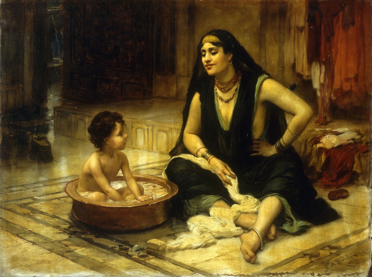 Fellahin i dziecko autorstwa Frederick Arthur Bridgman