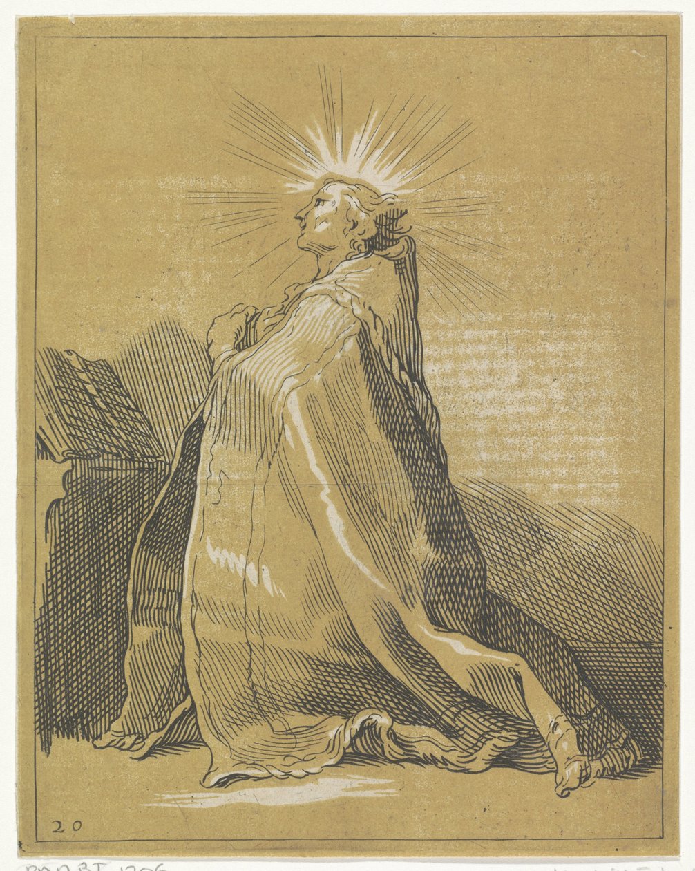 Klęczący święty w modlitwie autorstwa Frederick Bloemaert
