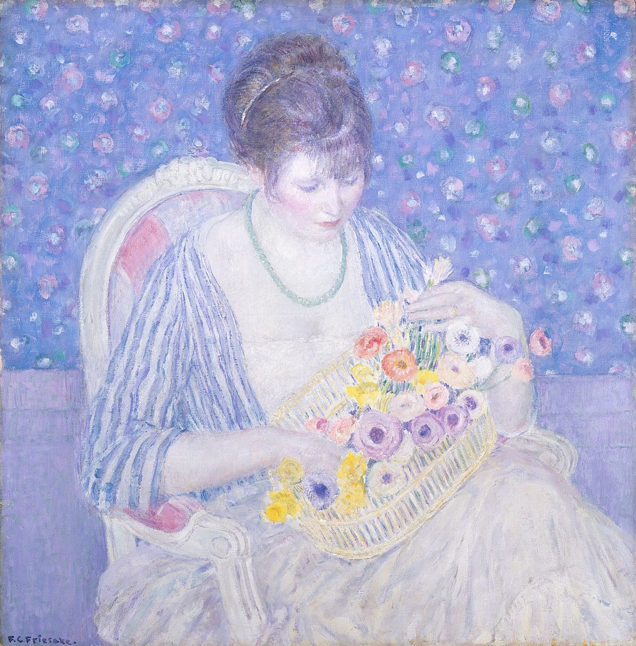 Kosz kwiatów, ok. 1930 19131917. autorstwa Frederick Carl Frieseke