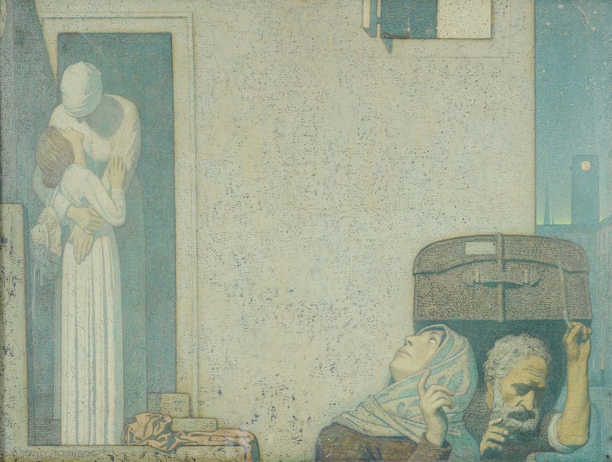 Pożegnanie, ok. 1907 (tempera na płótnie) autorstwa Frederick Cayley Robinson
