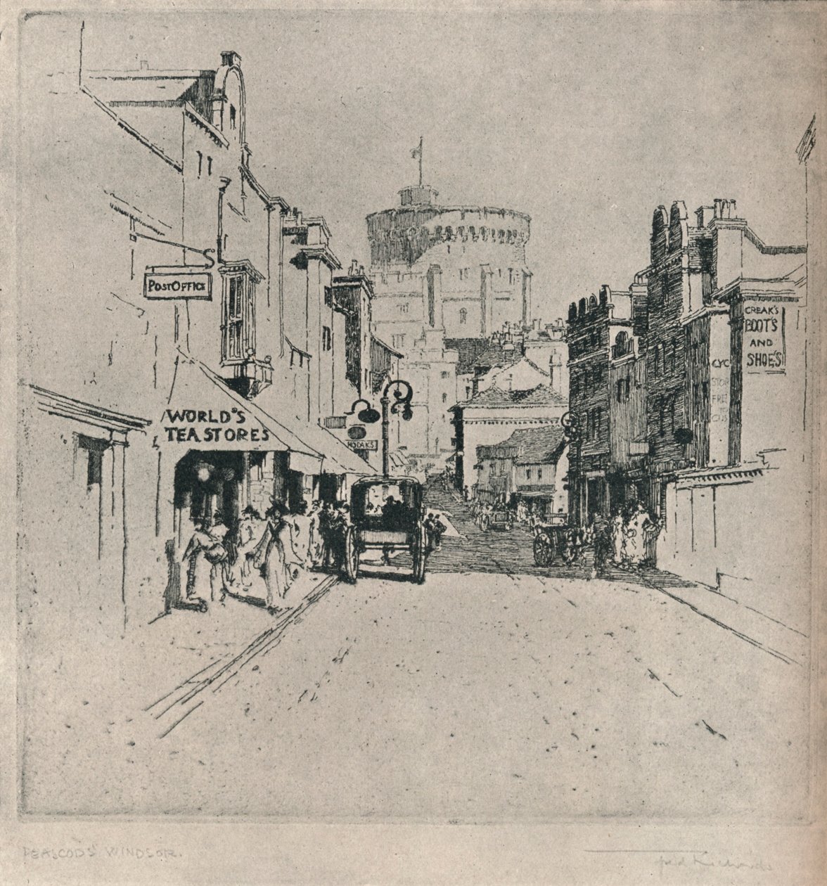 „Peascod Street, Windsor”, ok. 1918 r. autorstwa Frederick Charles Richards