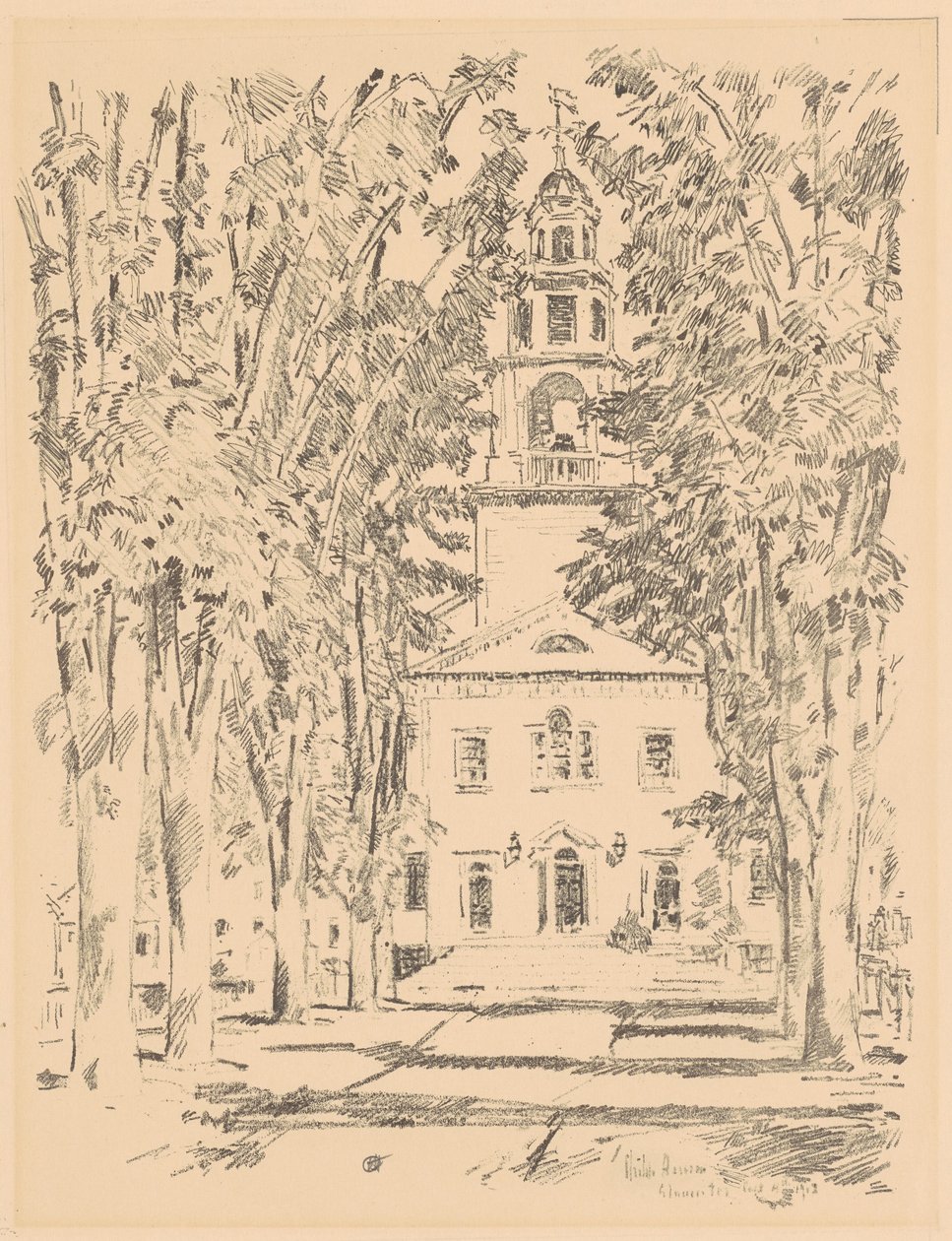 Kościół Kolonialny, Gloucester, 1918. autorstwa Frederick Childe Hassam