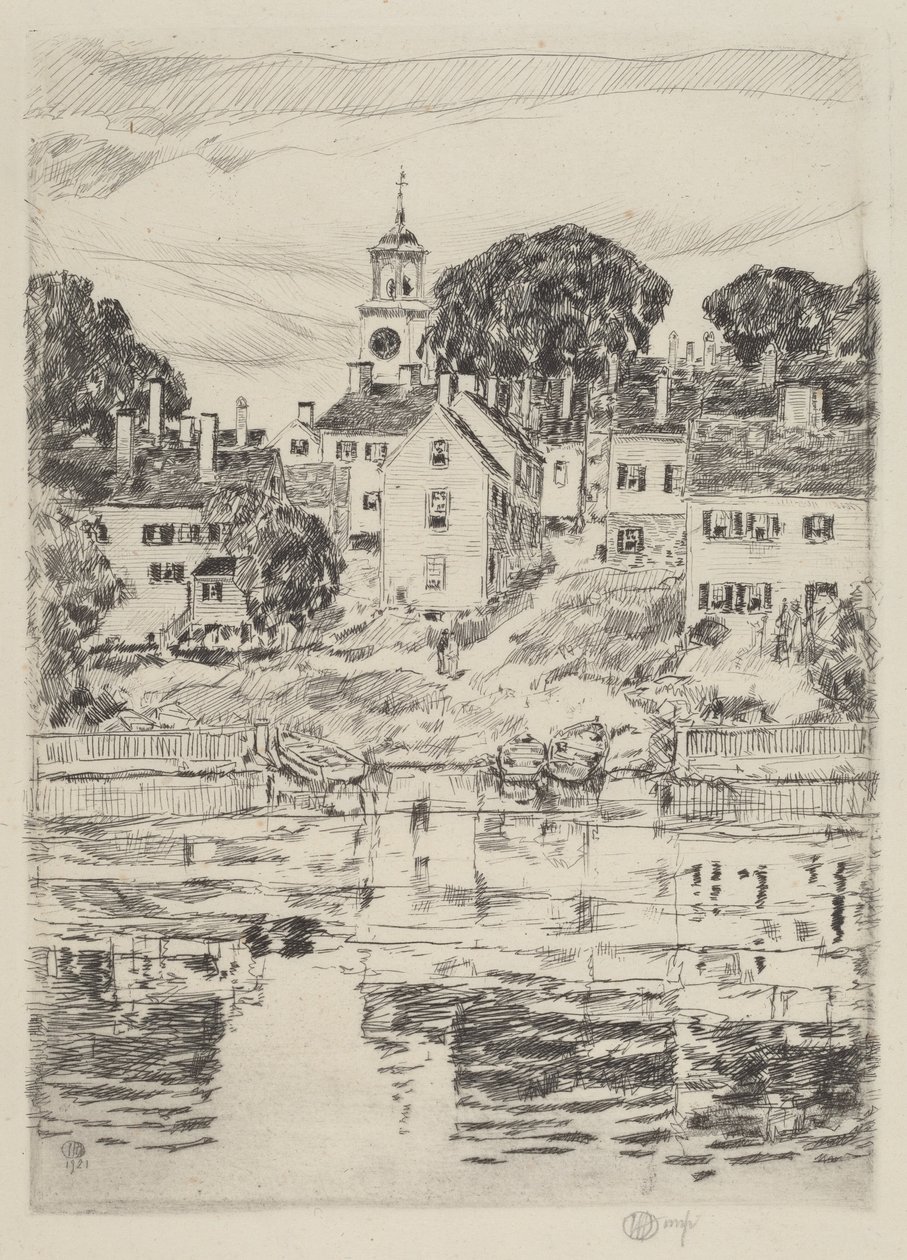 Wieża kościelna, Portsmouth, 1921. autorstwa Frederick Childe Hassam