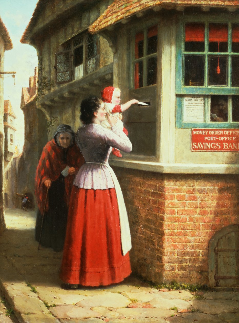 Wysyłanie listu, 1879 autorstwa Frederick Daniel Hardy