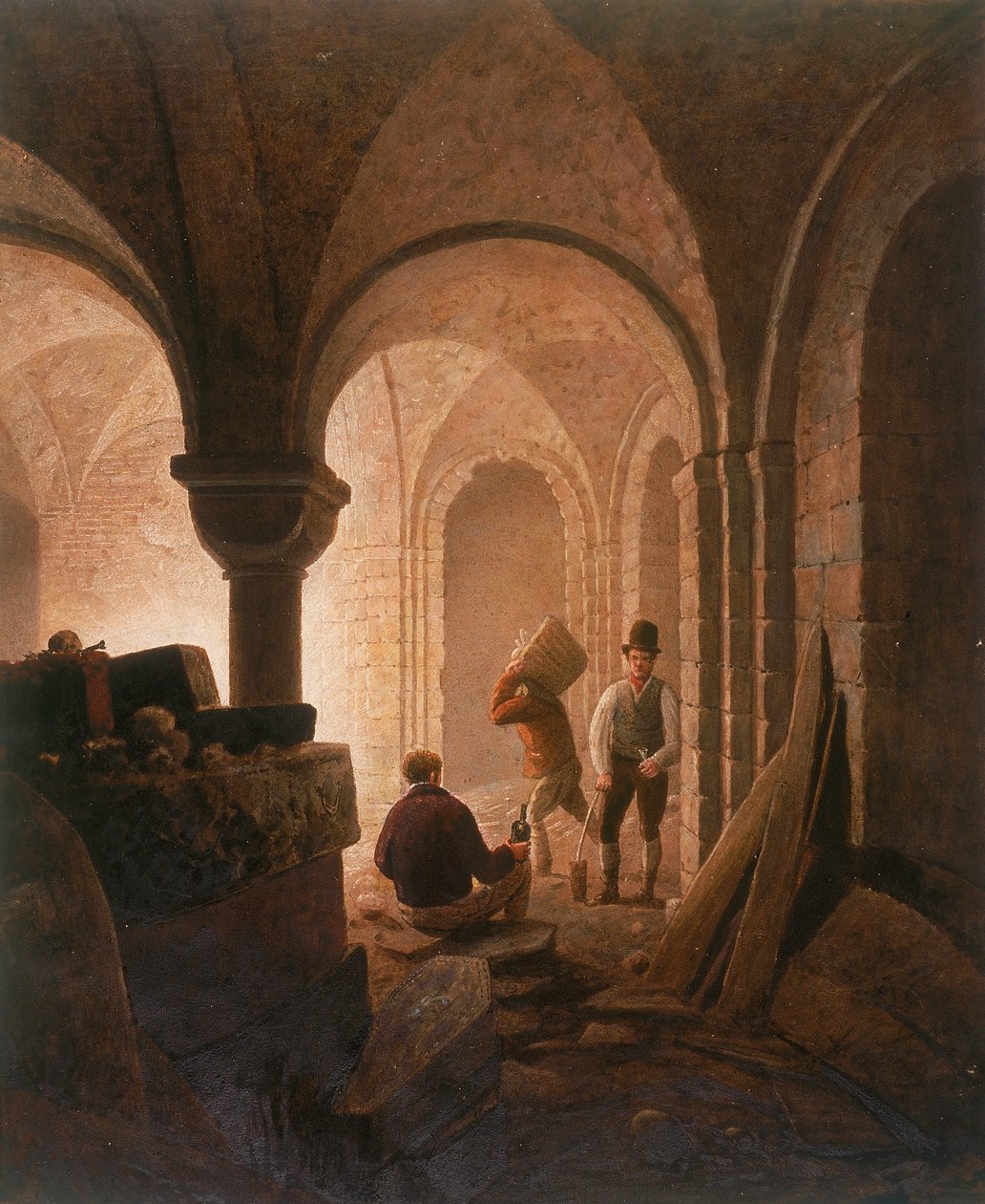 Krypta St Mary-le-Bow, Londyn, 1818 autorstwa Frederick Nash