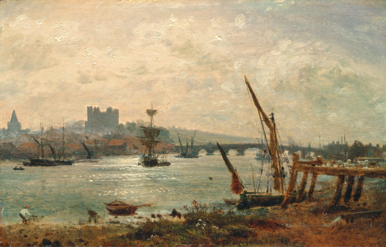Katedra i zamek w Rochester autorstwa Frederick Nash
