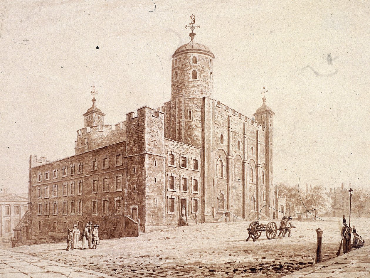 Tower of London, Londyn, ok. 1820 autorstwa Frederick Nash