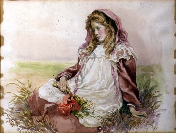Dziewczyna z makami autorstwa Frederick S. Lewis
