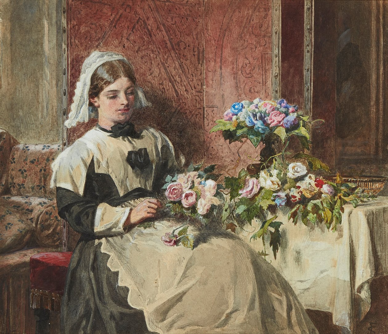 Po pracy (akwarela) autorstwa Frederick Smallfield