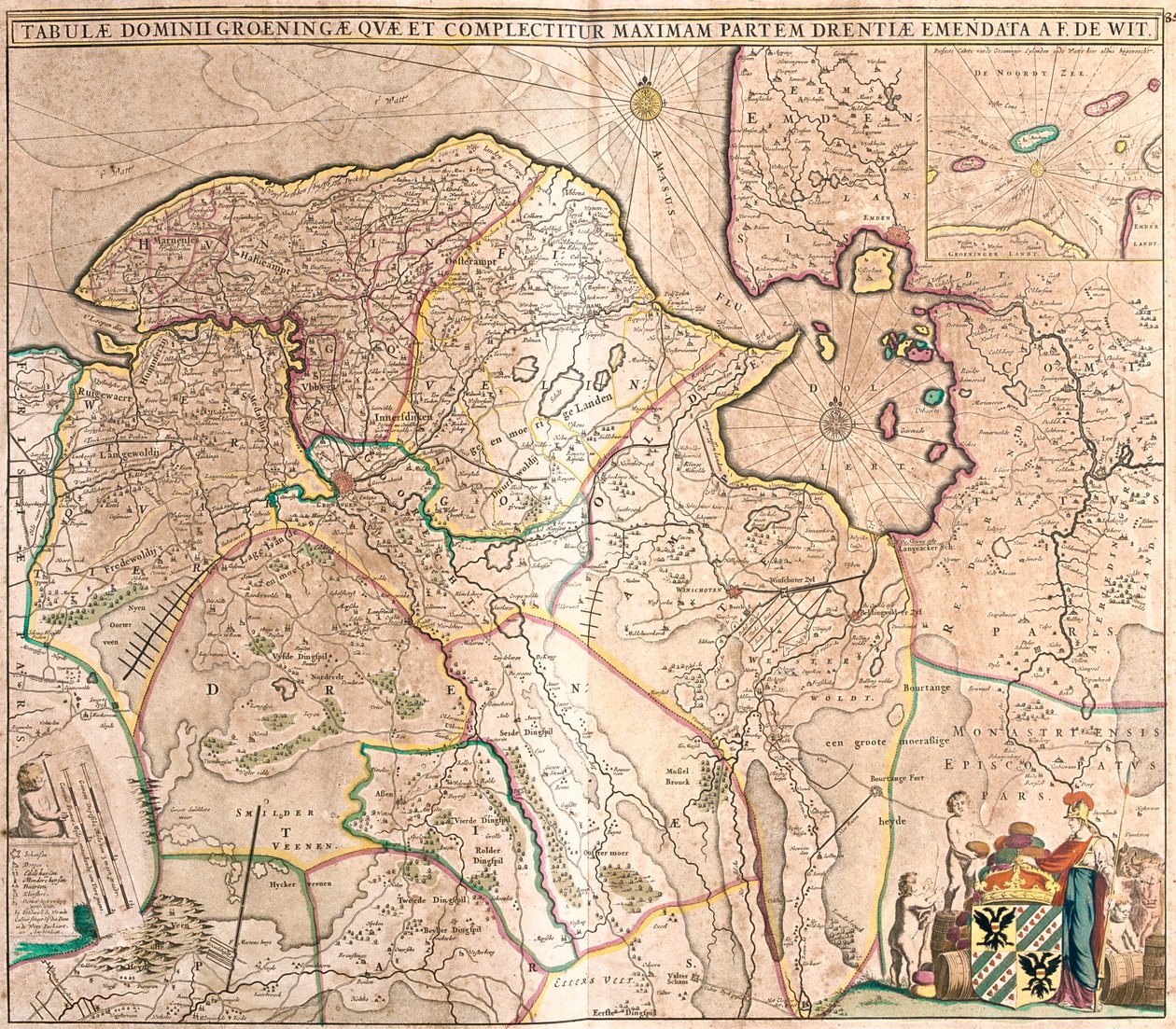 Groningen, Drenthe, Holandia autorstwa Frederick de Wit