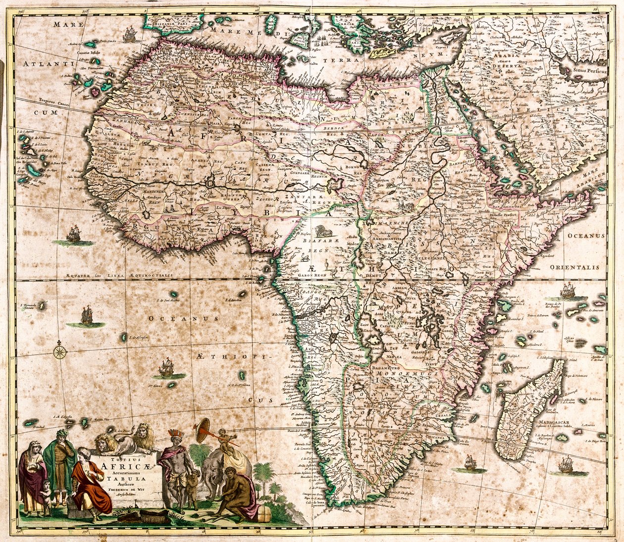 Mapa Afryki (akwaforta autorstwa Frederick de Wit