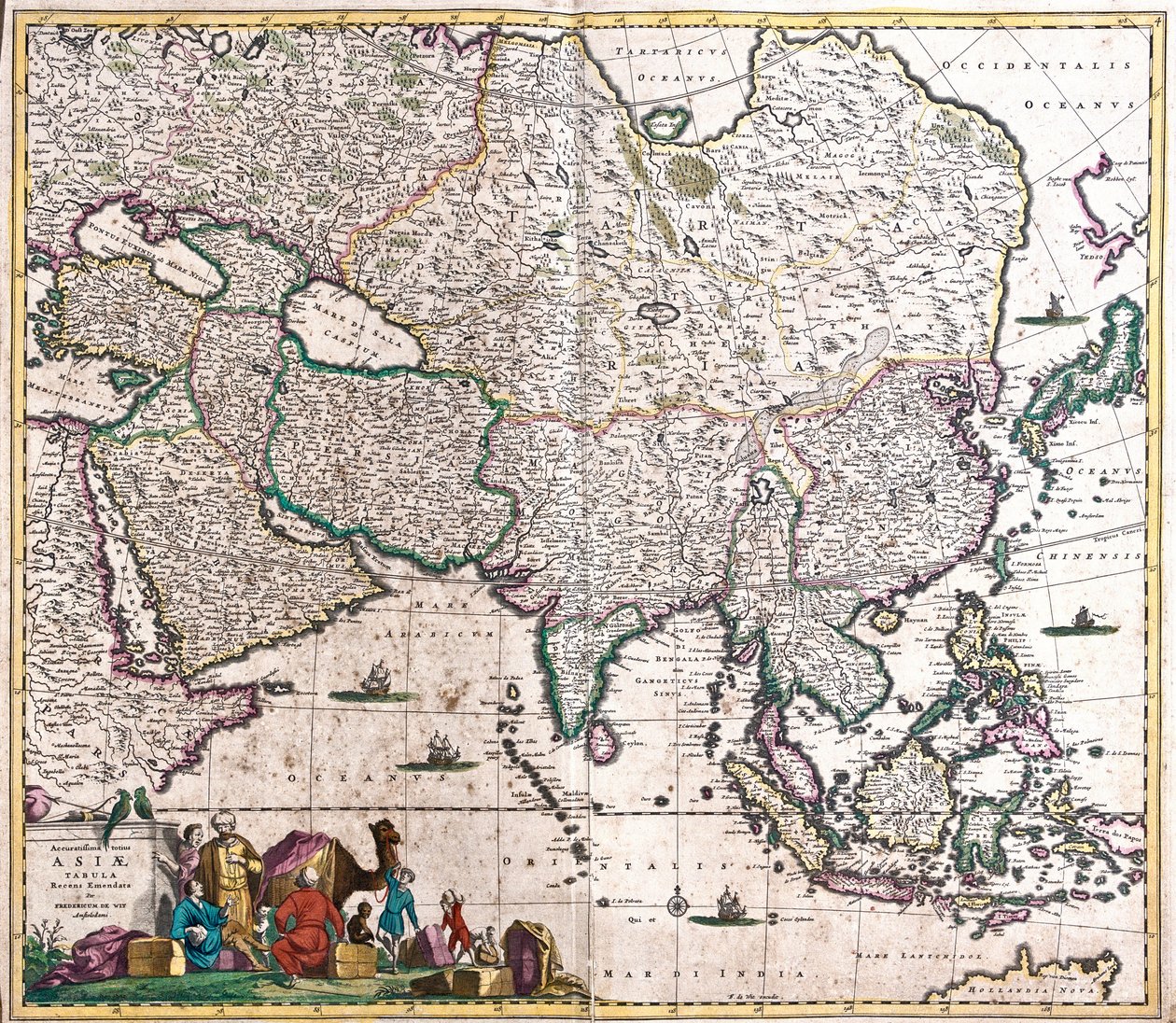 Mapa Azji (akwaforta autorstwa Frederick de Wit