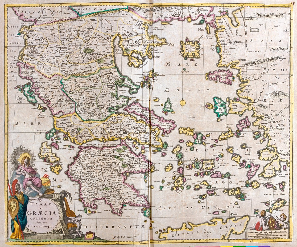 Mapa Grecji (akwaforta autorstwa Frederick de Wit